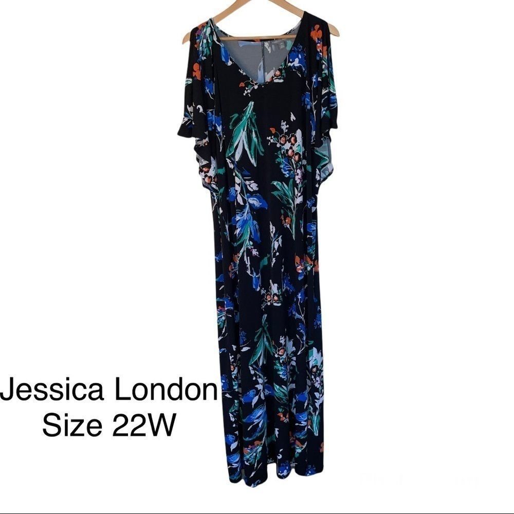 Jessica London Floral Cold Shoulder Dress 22W Tall